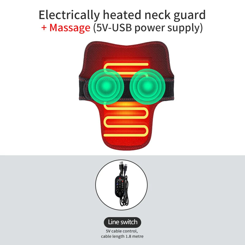 Heating Neck Support- Vibration Massager Hot Compress Relieves Joint Pain Discomfort overuse injury 3-Level Timer USB Port