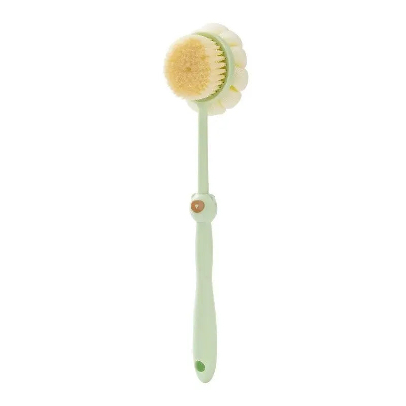 Two Sided Shower Body Brush Silicone Long Handle Bathroom Wash Brush Bathing Massage Back Body Exfoliating Brush Bath Supplies