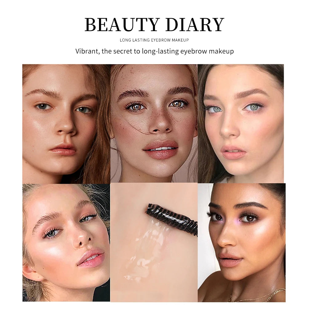 QIBEST Eyebrow gel Transparent Brows Wax Waterproof Long-Lasting With 3D Brush Brow Styling Soap For Eyebrows Women's Cosmetics