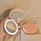 Makeup mirror portable portable small mirror with light led makeup mirror pocket mini handheld luminous folding round mirror