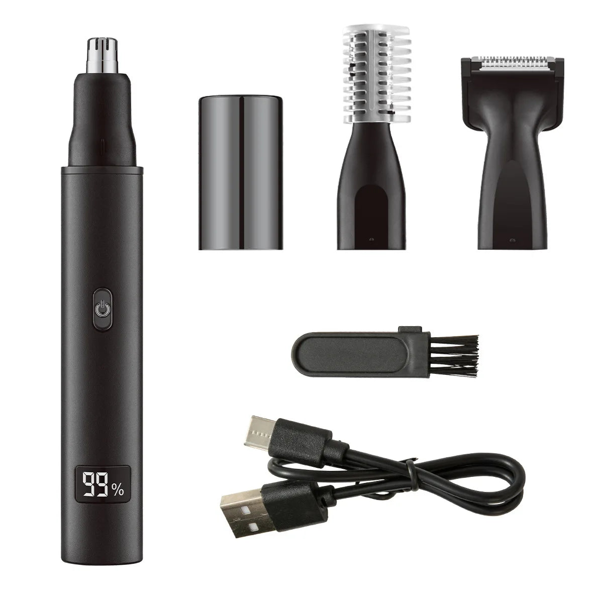 3 in 1 Electric Nose Ear Hair Trimmer Painless Rechargeable Eyebrow Beard Hair Clipper Shaver Nose Hair Trimmer