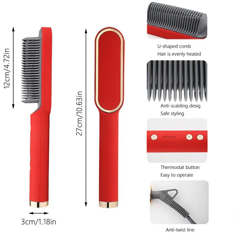 Professional Hair Tyling Tools Salon Steam Styler Hot Mist Nourish Hair Care Water Tank Steam Hair Straightener Brush