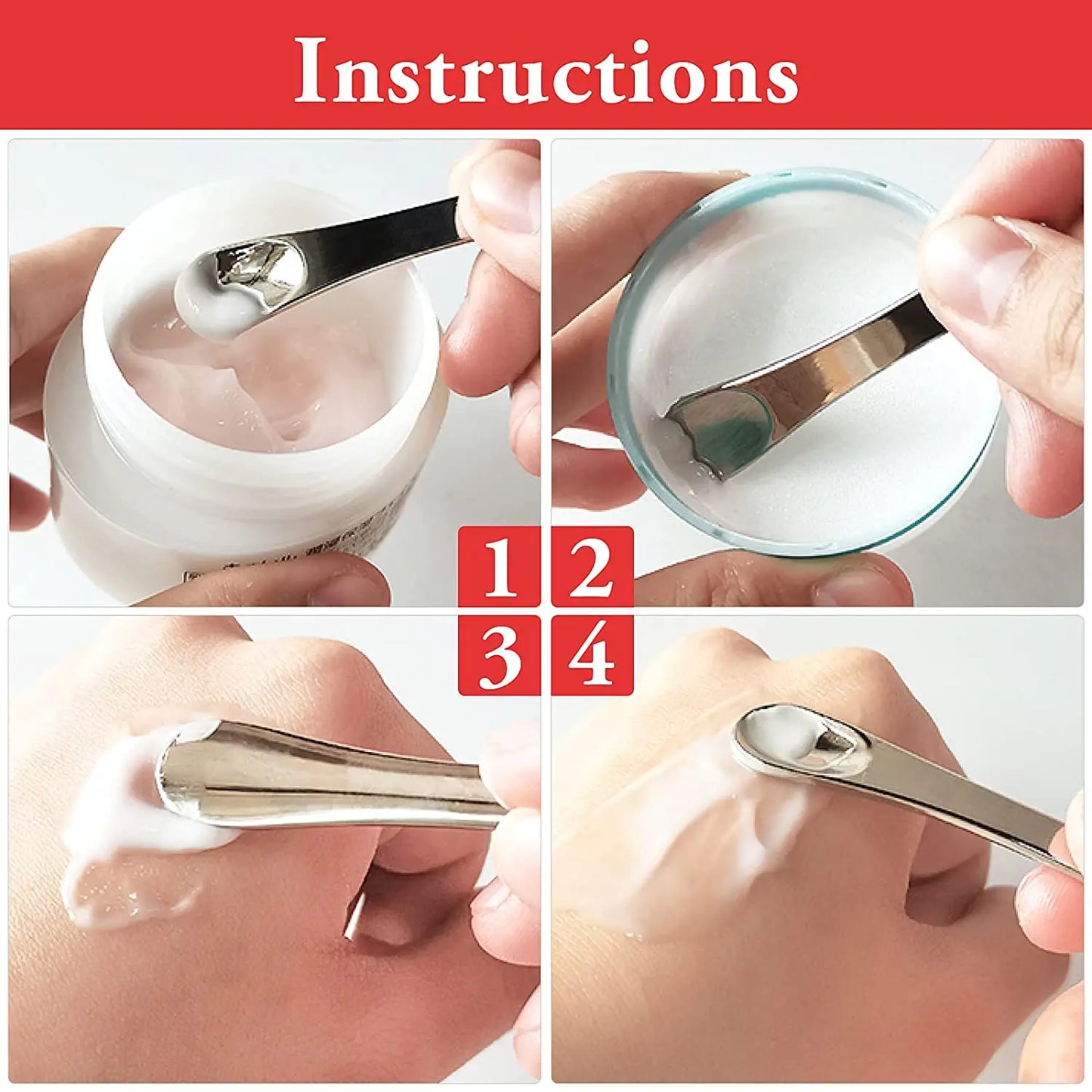 6 Pieces Metal Cosmetic Skincare Spatula, Mini Mask facial Reusable Scoop, Makeup Beauty Spoons for Cream, Lotions, Moisturizer