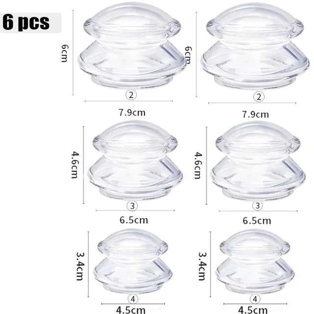 Silicone Vacuum Cupping Set Massage Body Cups Back Gua Sha Ventosas Suction Cup Anti-Cellulite Skin Lift Physiotherapy Jars