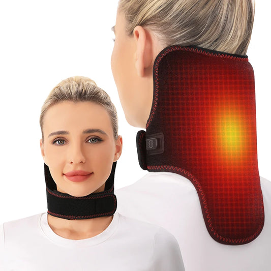 Heating Neck Support- Vibration Massager Hot Compress Relieves Joint Pain Discomfort overuse injury 3-Level Timer USB Port