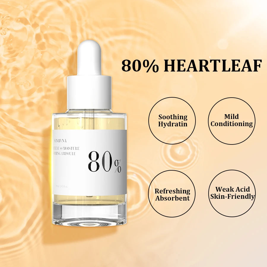 Heartleaf 80 Soothing Ampoule, Glass Skin Hydrating Serum, Panthenol, Hyaluronic Acid, Non-Greasy, Lightweight Serum, 30 ml