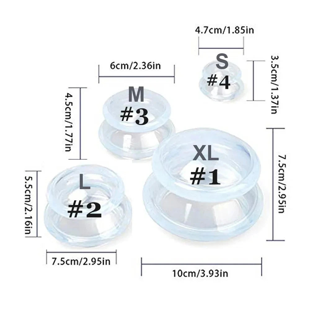 Silicone Vacuum Cupping Set Massage Body Cups Back Gua Sha Ventosas Suction Cup Anti-Cellulite Skin Lift Physiotherapy Jars