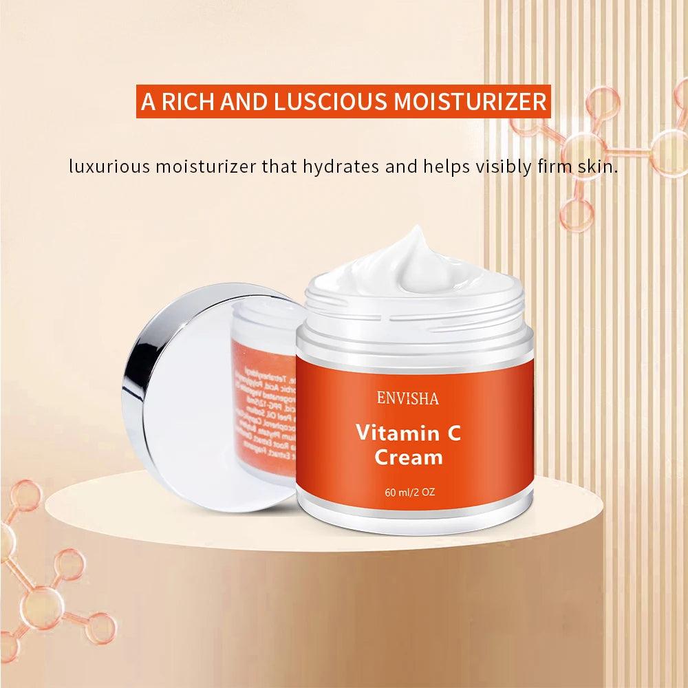 ENVISHA Facial Cream Vitimin C Skin Care Anti-Wrinkle Aging Moisturizing Shrink Pores Whitening Smooth Firming Beauty Health