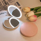 Makeup mirror portable portable small mirror with light led makeup mirror pocket mini handheld luminous folding round mirror