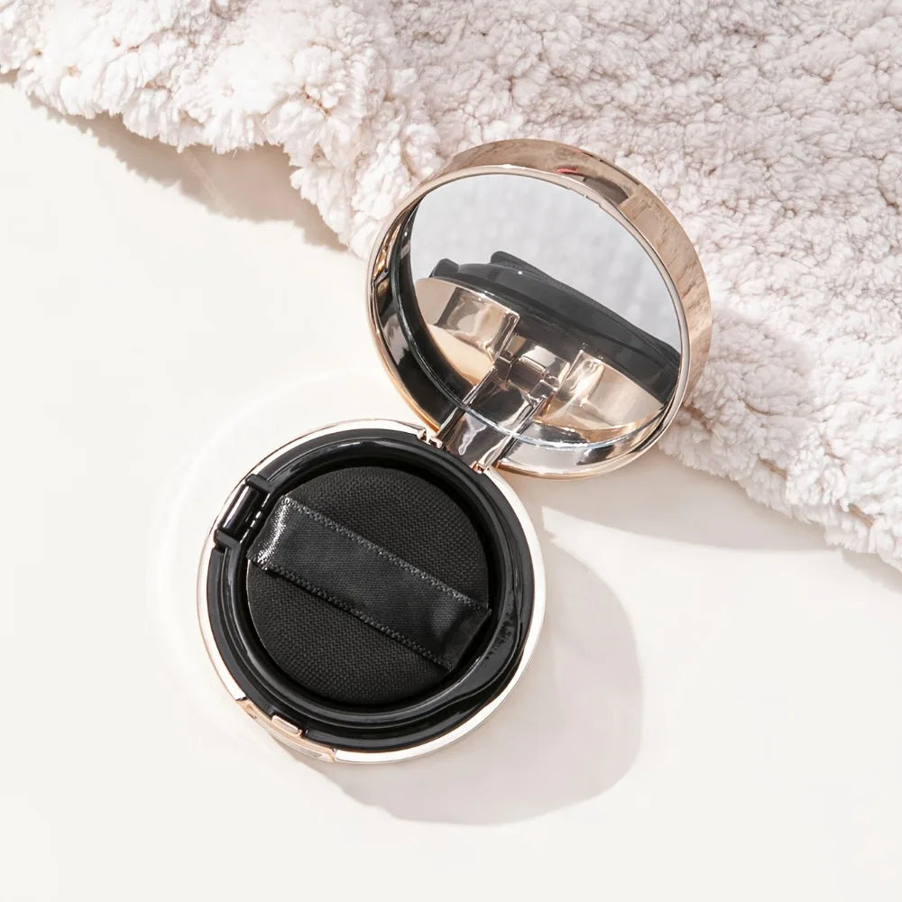 1Pc Refillable Air Cushion Foundation Case Empty DIY Box with Portable Mirror Compact Storage for Makeup Cosmetic Sponge Puff