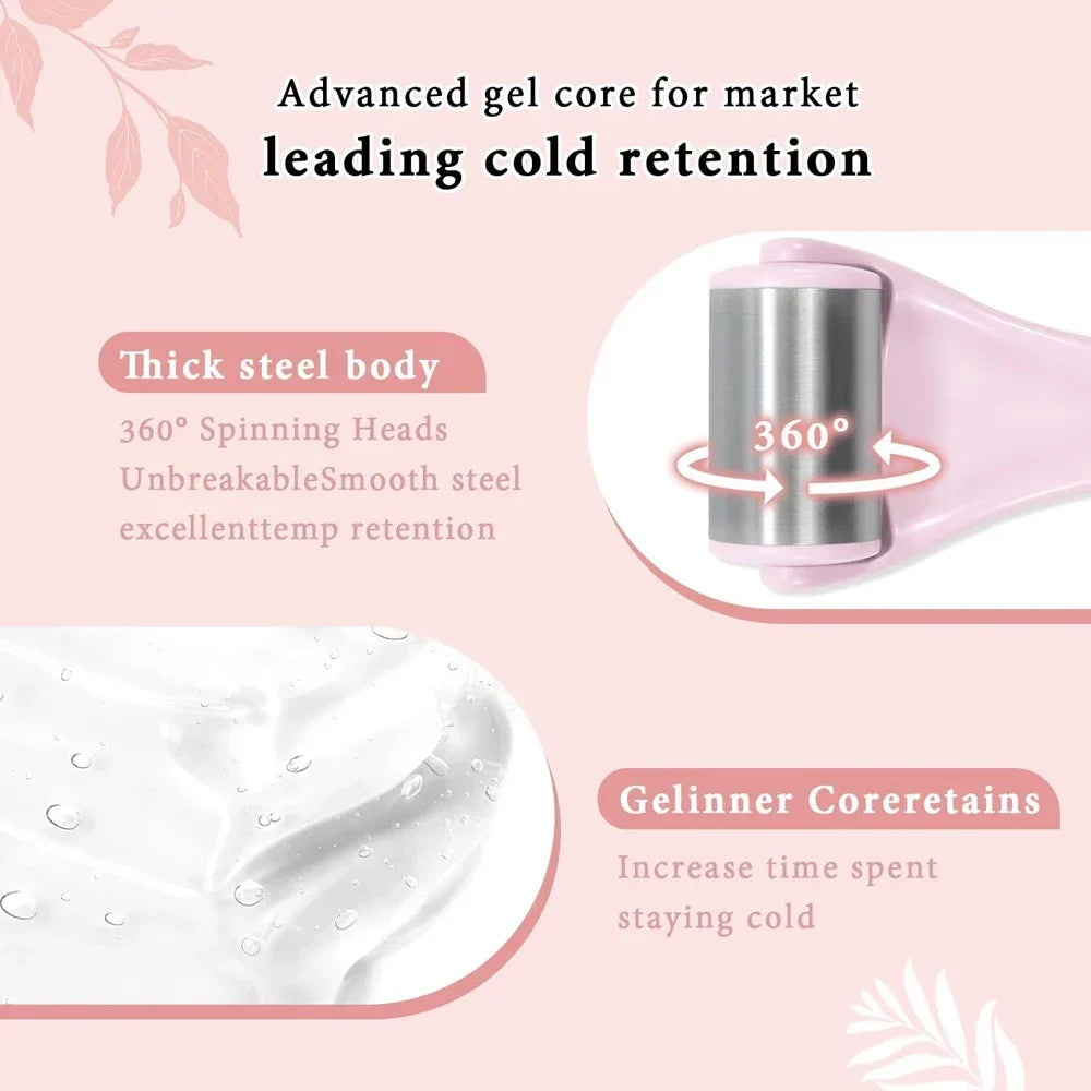 New Ice Roller Facial Massage Tool Stainless Steel Facial Massager Face & Eye Puffiness Relief Anti Wrinkle Skin Care Tools