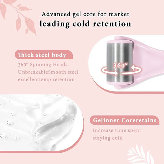 New Ice Roller Facial Massage Tool Stainless Steel Facial Massager Face & Eye Puffiness Relief Anti Wrinkle Skin Care Tools