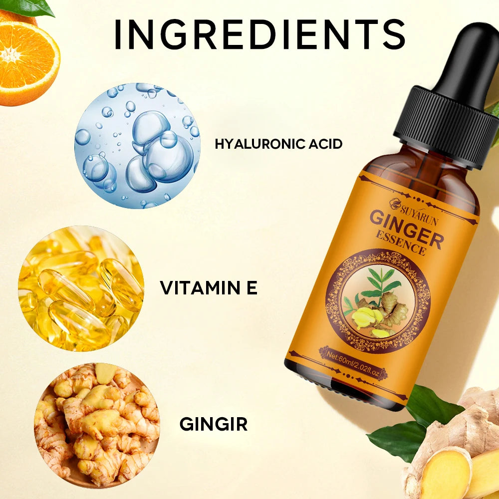 SUYARUN Vitamin E & Hyaluronic Acid Ginger Serum – Anti-Aging, Hydrating, Brightening Skin Care for All Skin Types.
