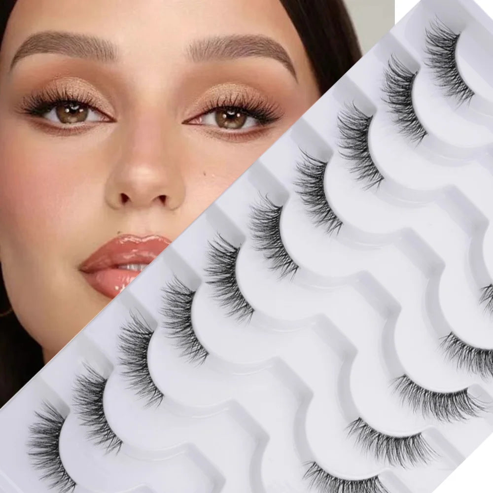 3/6/10 Pairs Wispy Half Eyelash Fluffy False Eyelashes Full Natural Long Mink Lashes Extension Makeup Handmade Cat Eye Faux Cils