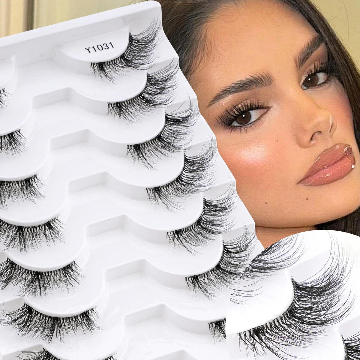 3/6/10 Pairs Wispy Half Eyelash Fluffy False Eyelashes Full Natural Long Mink Lashes Extension Makeup Handmade Cat Eye Faux Cils