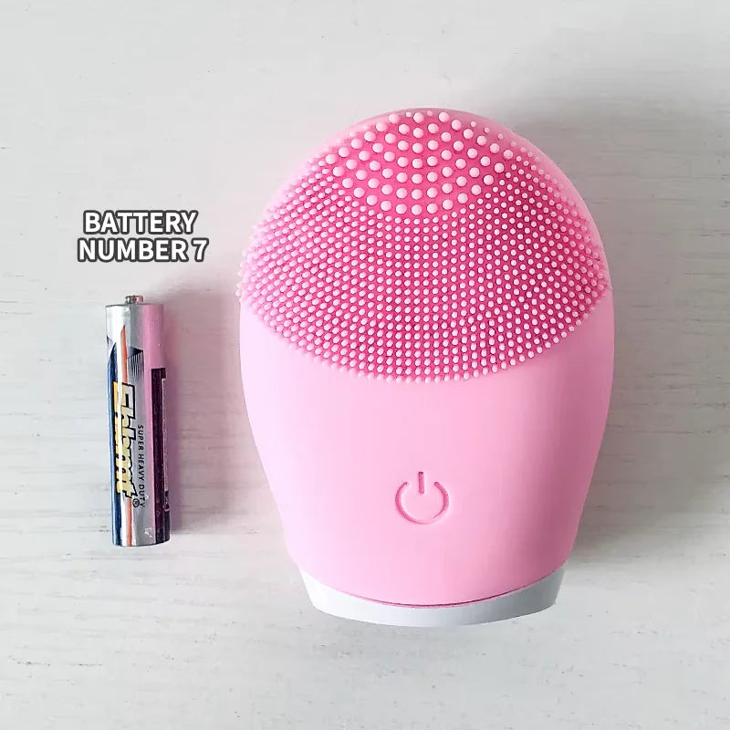Electric Silicone Sonic Exfoliating Facial Cleansing Brush, Face Cleaning Beauty Massager, Facial Beauty Tool.