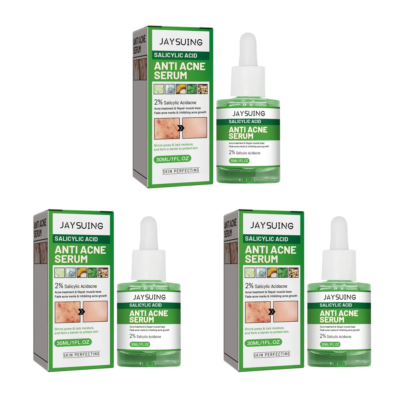 Salicylic Acid Anti Acn-e Face Serum Hydrating Fader Acne Mark Pimple Blackhead Removal Shrink Pores Oil Control Facial Essence