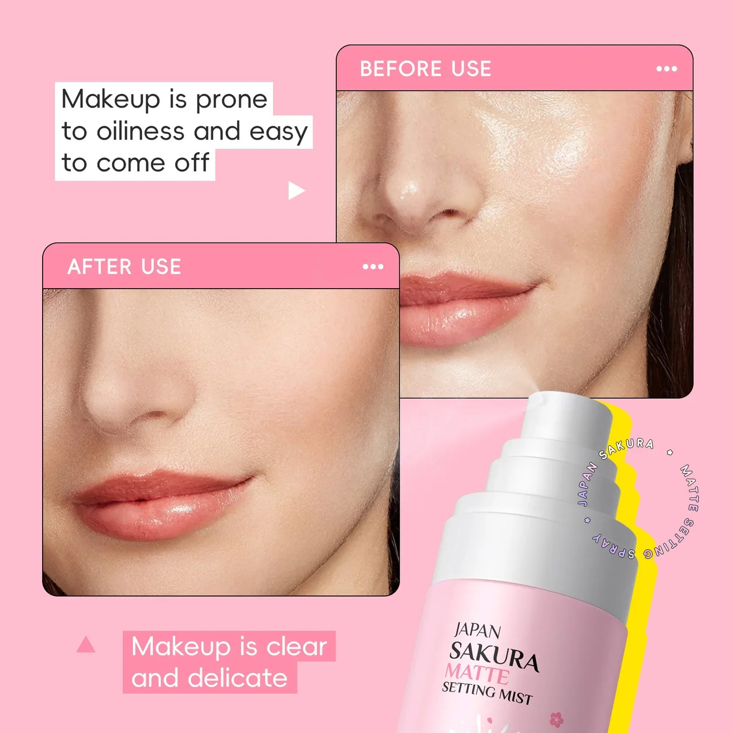 Long Lasting Makeup Setting Spray Oil Control Matte Finish Japan Sakura 80ml Moisturizing Face Primer