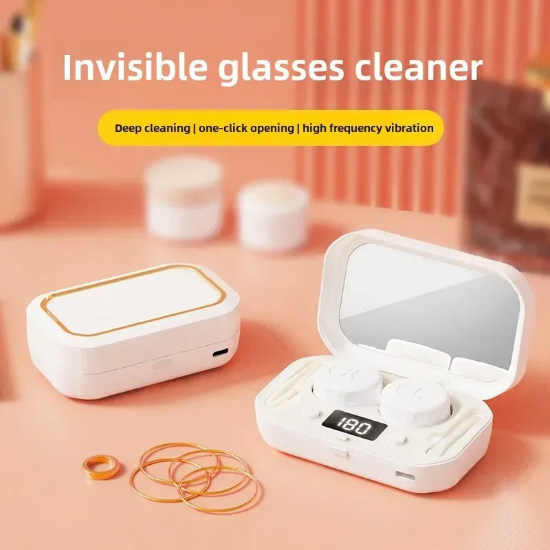 Portable Automatic Cleaning Contact Lens Cleaner Machine with Timer Ultraviolet Sterilization Magnetic Suction Cleaning Machine