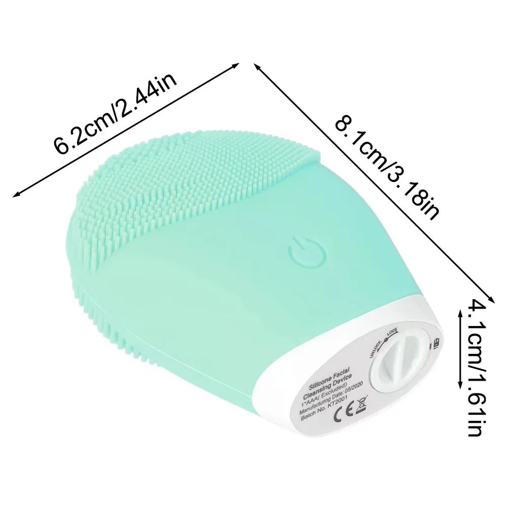 Electric Silicone Sonic Exfoliating Facial Cleansing Brush, Face Cleaning Beauty Massager, Facial Beauty Tool.