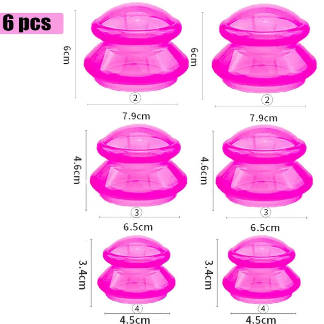 Silicone Vacuum Cupping Set Massage Body Cups Back Gua Sha Ventosas Suction Cup Anti-Cellulite Skin Lift Physiotherapy Jars