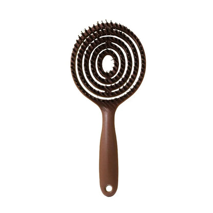 1Pc Boar Bristle Round Detangling Hair Brush for Volume Scalp Care Massage Women Wet Curly Comb Salon Hairdressing Styling Tools