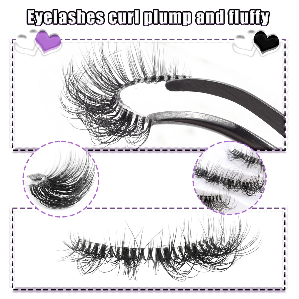 3/6/10 Pairs Wispy Half Eyelash Fluffy False Eyelashes Full Natural Long Mink Lashes Extension Makeup Handmade Cat Eye Faux Cils