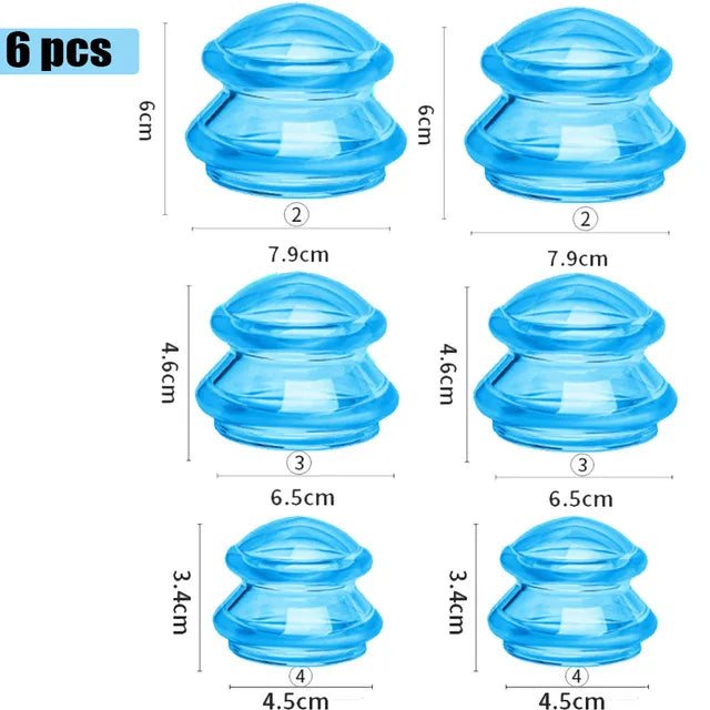 Silicone Vacuum Cupping Set Massage Body Cups Back Gua Sha Ventosas Suction Cup Anti-Cellulite Skin Lift Physiotherapy Jars