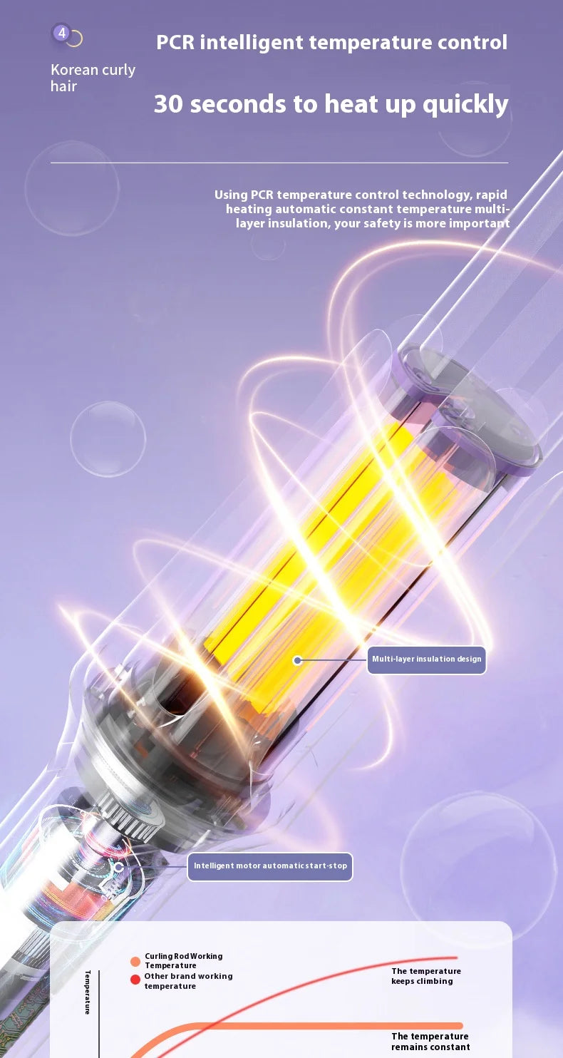 2 in 1 Automatic Curler 32mm Automatic Rotating Ceramic Curler Professional Curling Wand Curler