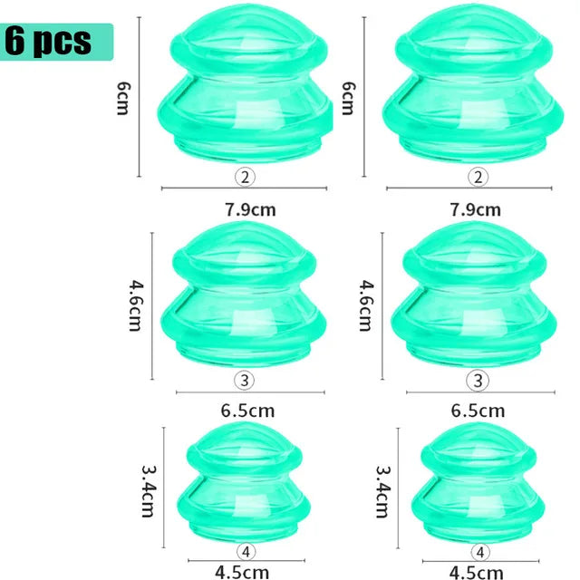 Silicone Vacuum Cupping Set Massage Body Cups Back Gua Sha Ventosas Suction Cup Anti-Cellulite Skin Lift Physiotherapy Jars