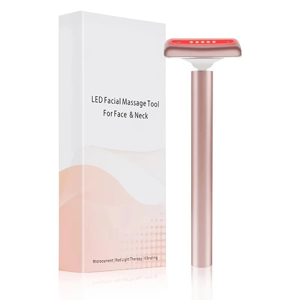 Red Light Therapy Eye Massage Wand Facial Lift Massager Skin Rejuvenation Fade Fine Line