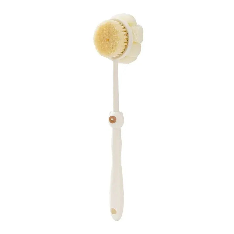 Two Sided Shower Body Brush Silicone Long Handle Bathroom Wash Brush Bathing Massage Back Body Exfoliating Brush Bath Supplies