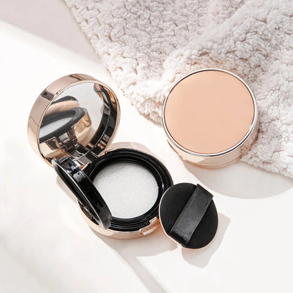 1Pc Refillable Air Cushion Foundation Case Empty DIY Box with Portable Mirror Compact Storage for Makeup Cosmetic Sponge Puff