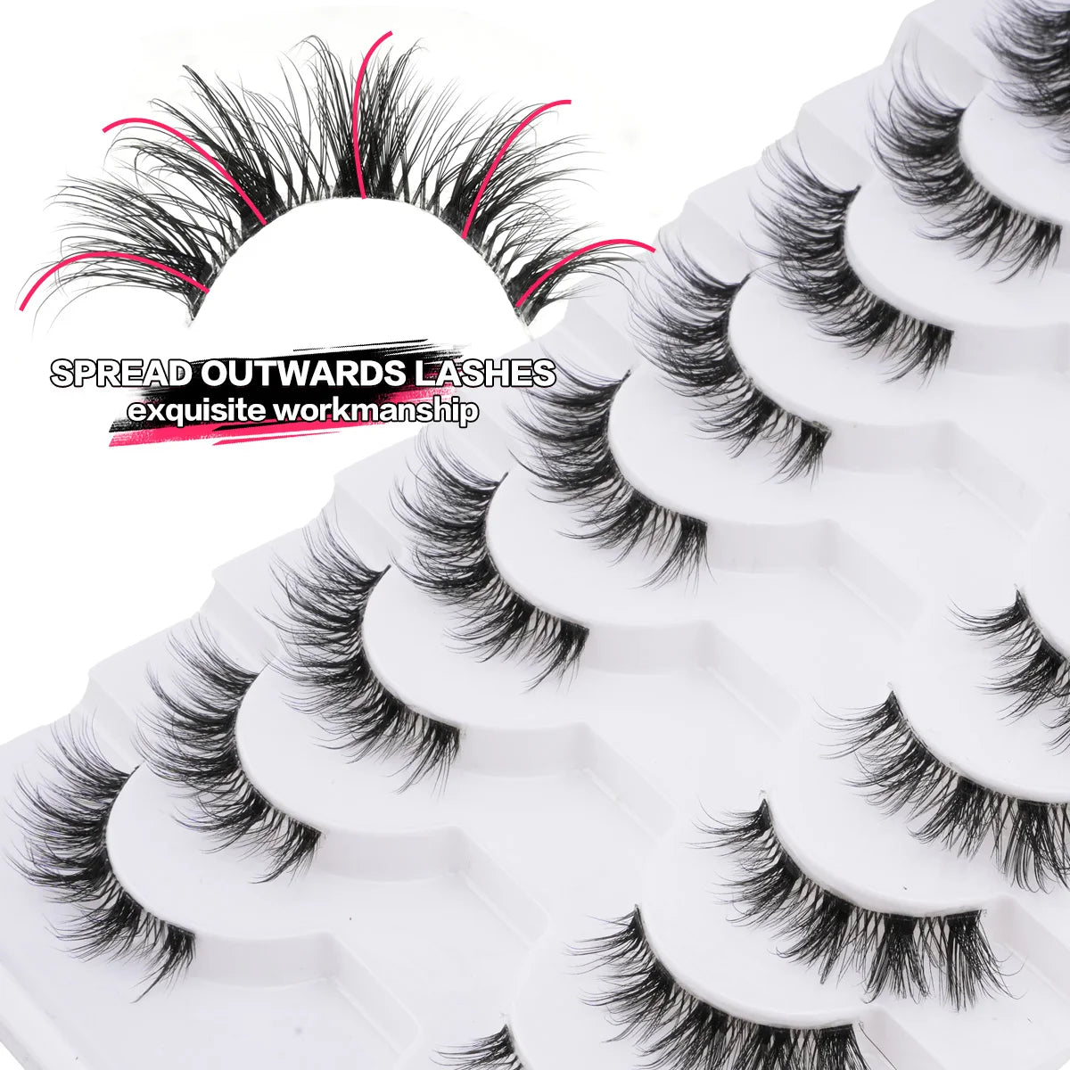 3/6/10 Pairs Wispy Half Eyelash Fluffy False Eyelashes Full Natural Long Mink Lashes Extension Makeup Handmade Cat Eye Faux Cils