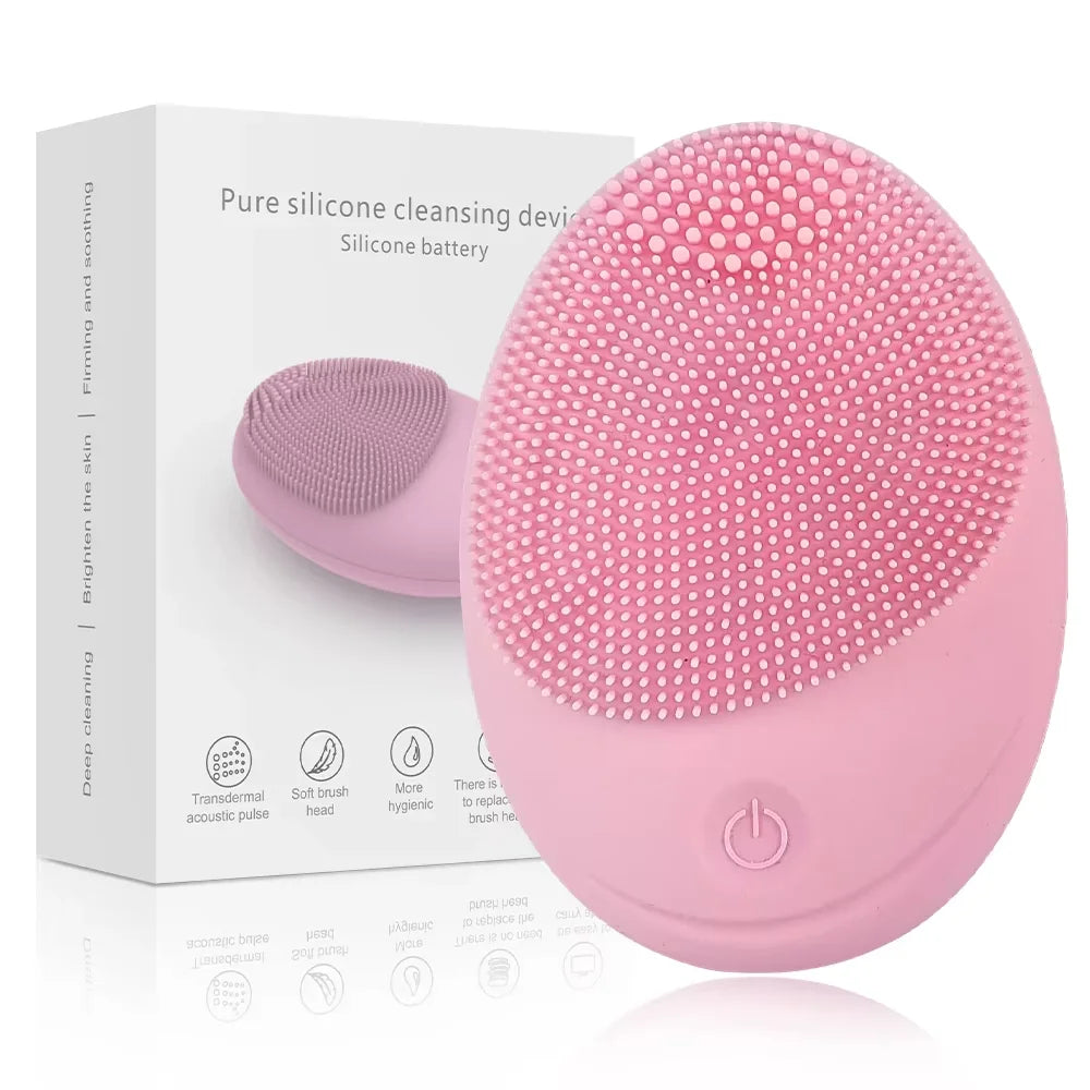 Electric Silicone Sonic Exfoliating Facial Cleansing Brush, Face Cleaning Beauty Massager, Facial Beauty Tool.
